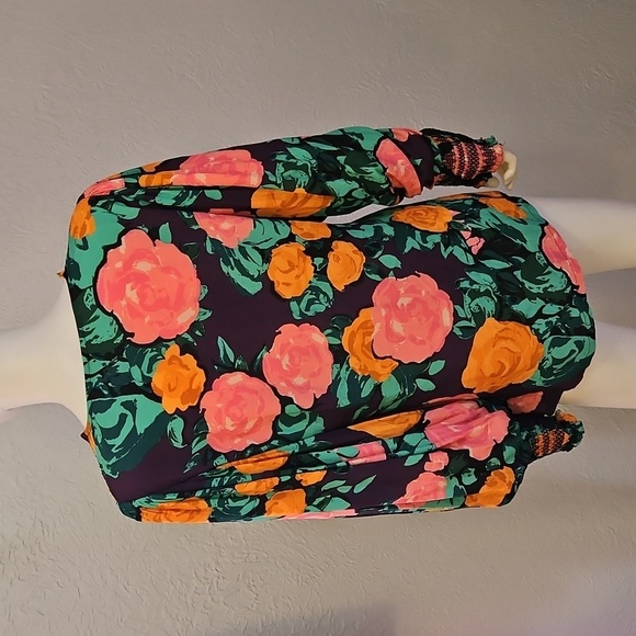 PLENTY Floral Smocked Balloon Sleeve Off Shoulder Square Neck Top - Picture 7 of 9